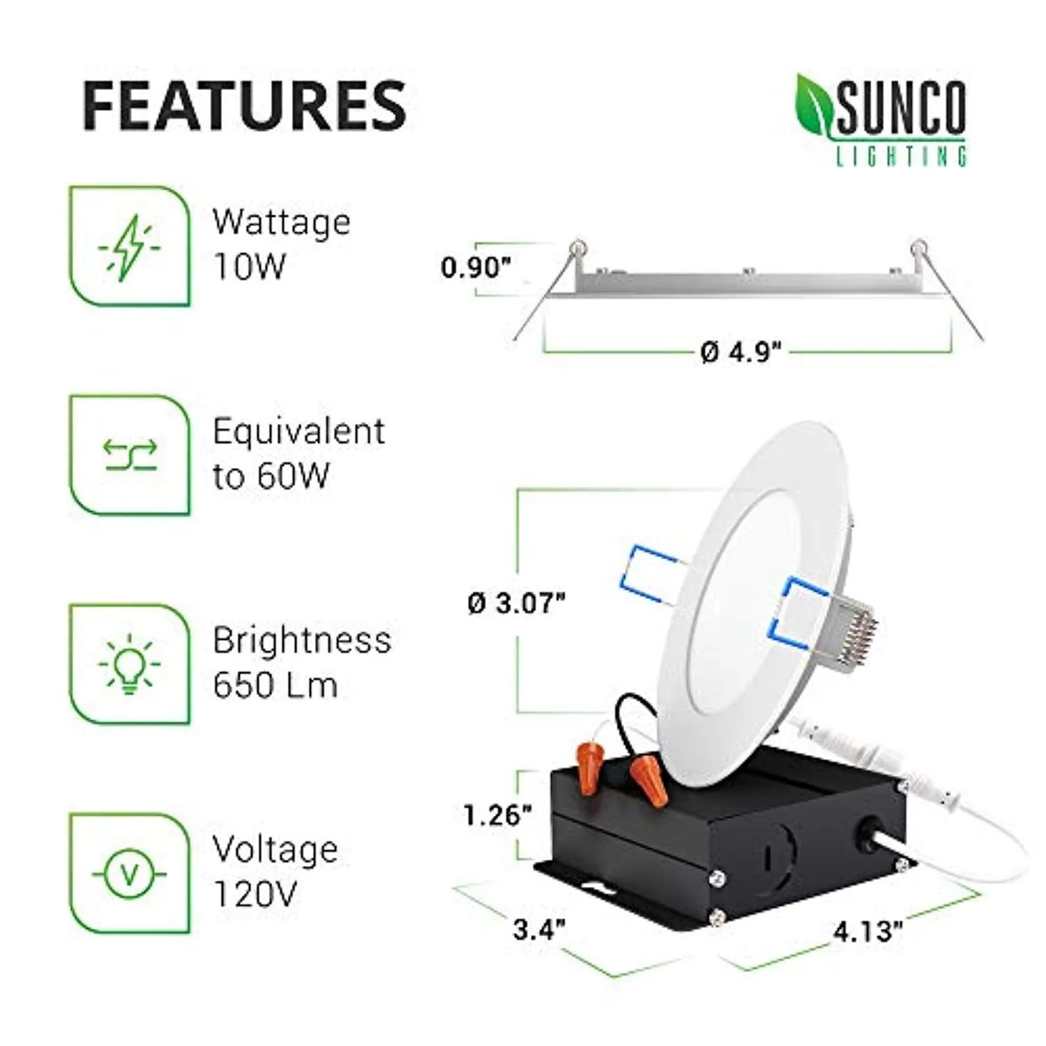 12 Pack 4 Inch Slim LED Downlight with Junction Box