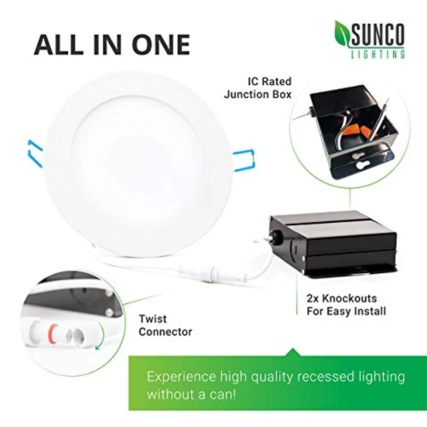 12 Pack 4 Inch Slim LED Downlight with Junction Box