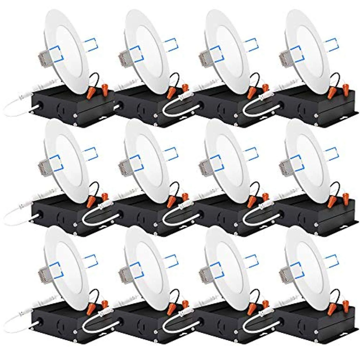 12 Pack 4 Inch Slim LED Downlight with Junction Box