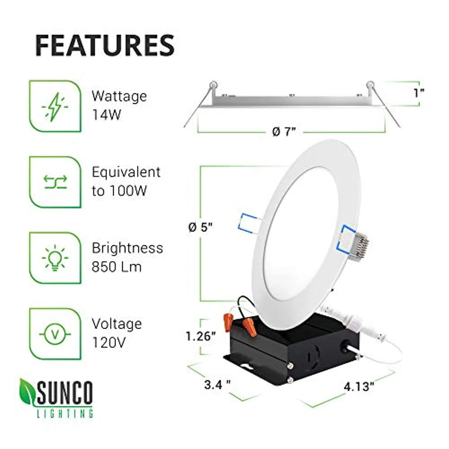16 Pack 6 Inch Slim LED Downlight with Junction Box
