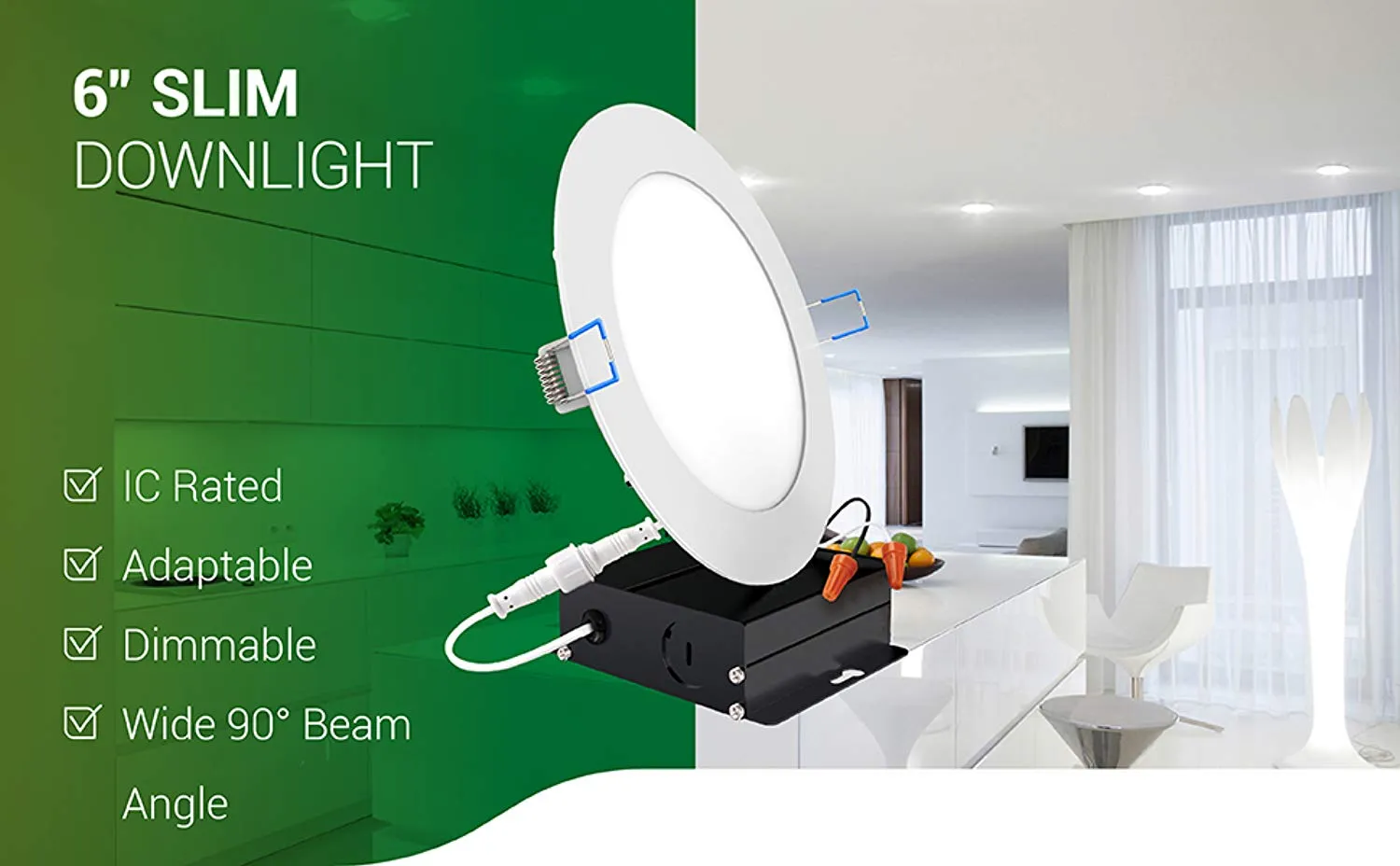 16 Pack 6 Inch Slim LED Downlight with Junction Box