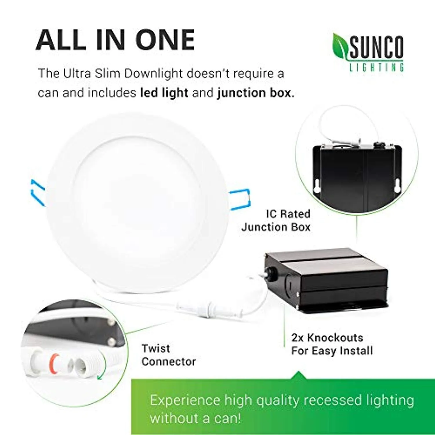 16 Pack 6 Inch Slim LED Downlight with Junction Box