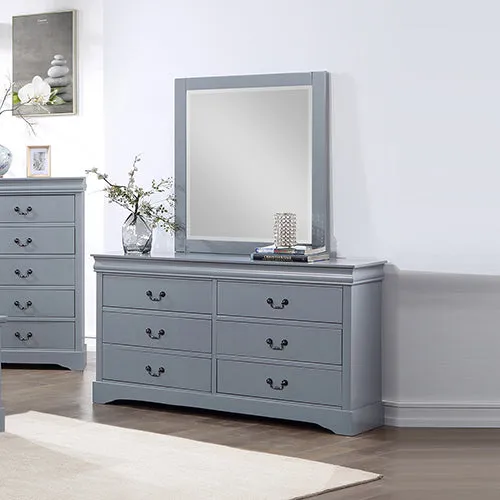 4-Piece Bedroom Suite | Solid Wood & MDF | Queen Size | Grey Colour | Bed, Bedside Table & Dresser