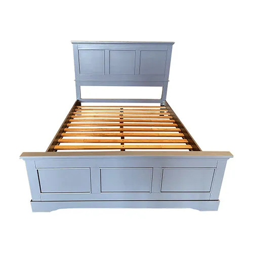 4-Piece Bedroom Suite | Solid Wood & MDF | Queen Size | Grey Colour | Bed, Bedside Table & Dresser
