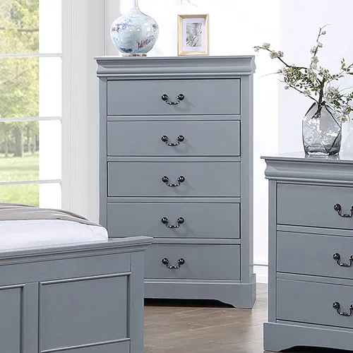 4-Piece Bedroom Suite | Solid Wood & MDF | Queen Size | Grey Colour | Bed, Bedside Table & Tallboy