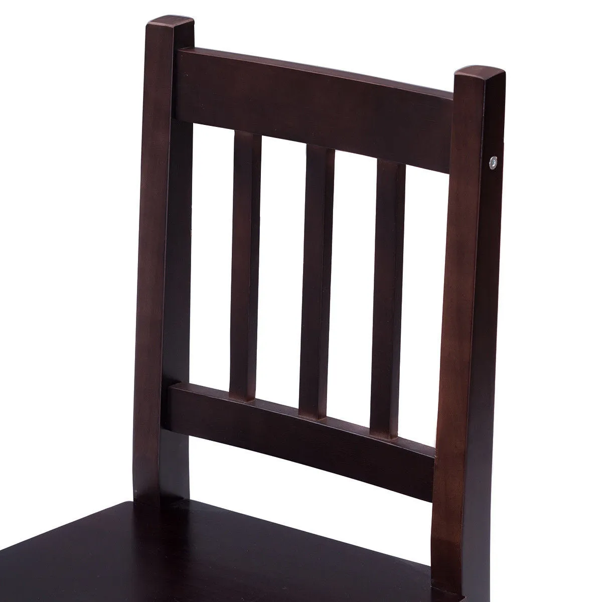 5PCS Solid Pine Wood Dining Set Table and 4 Chairs