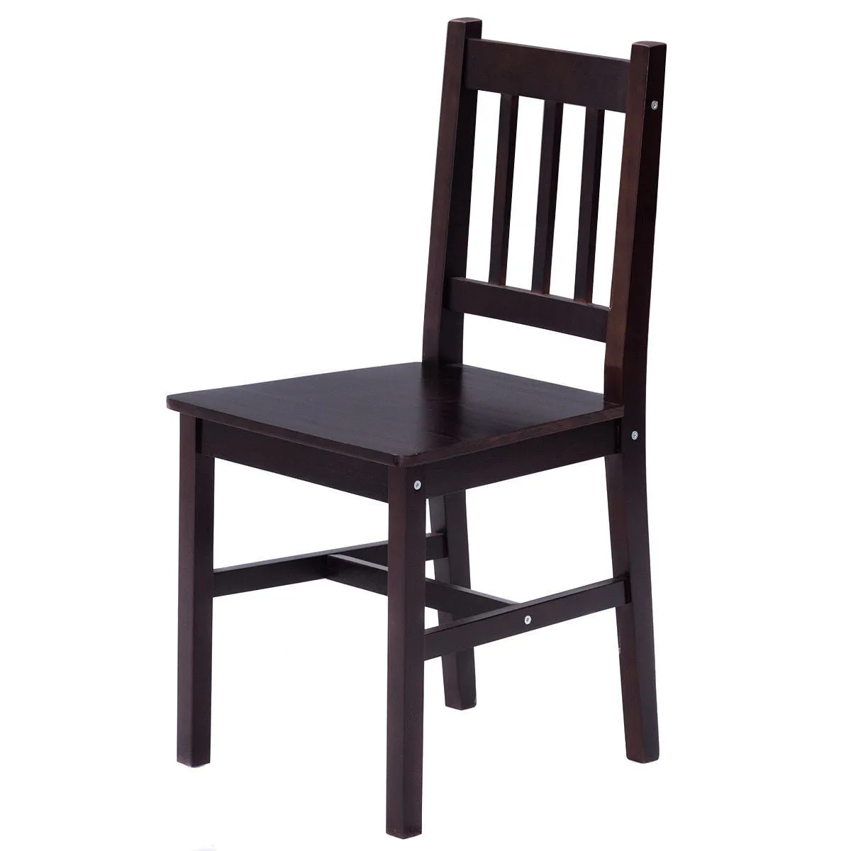 5PCS Solid Pine Wood Dining Set Table and 4 Chairs