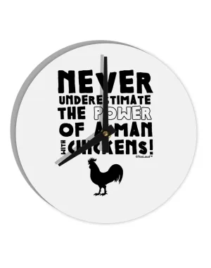A Man With Chickens 10 InchRound Wall Clock  by TooLoud