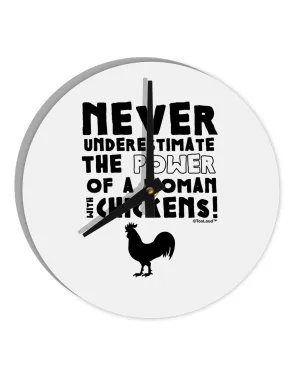 A Woman With Chickens 10 InchRound Wall Clock  by TooLoud