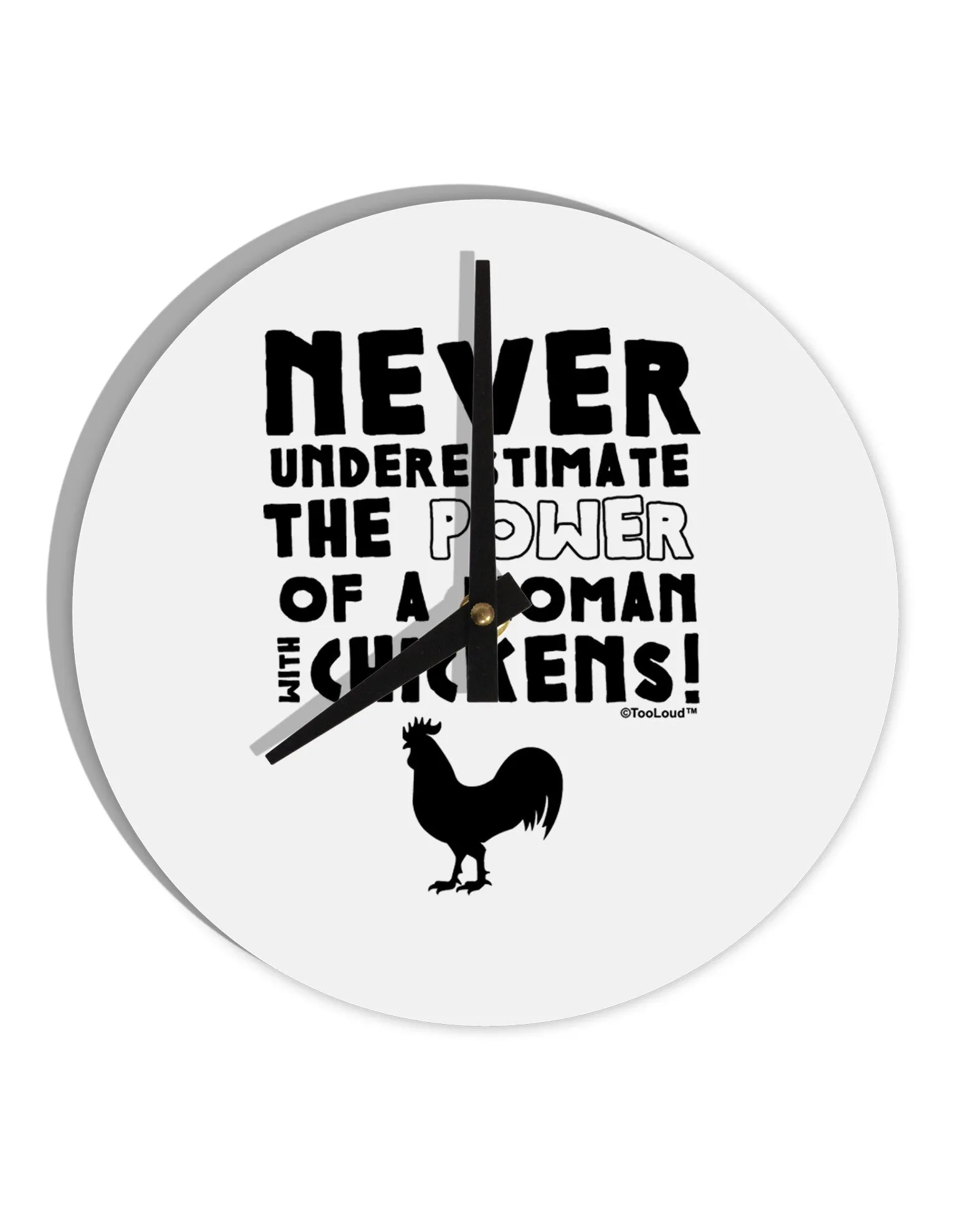 A Woman With Chickens 10 InchRound Wall Clock  by TooLoud