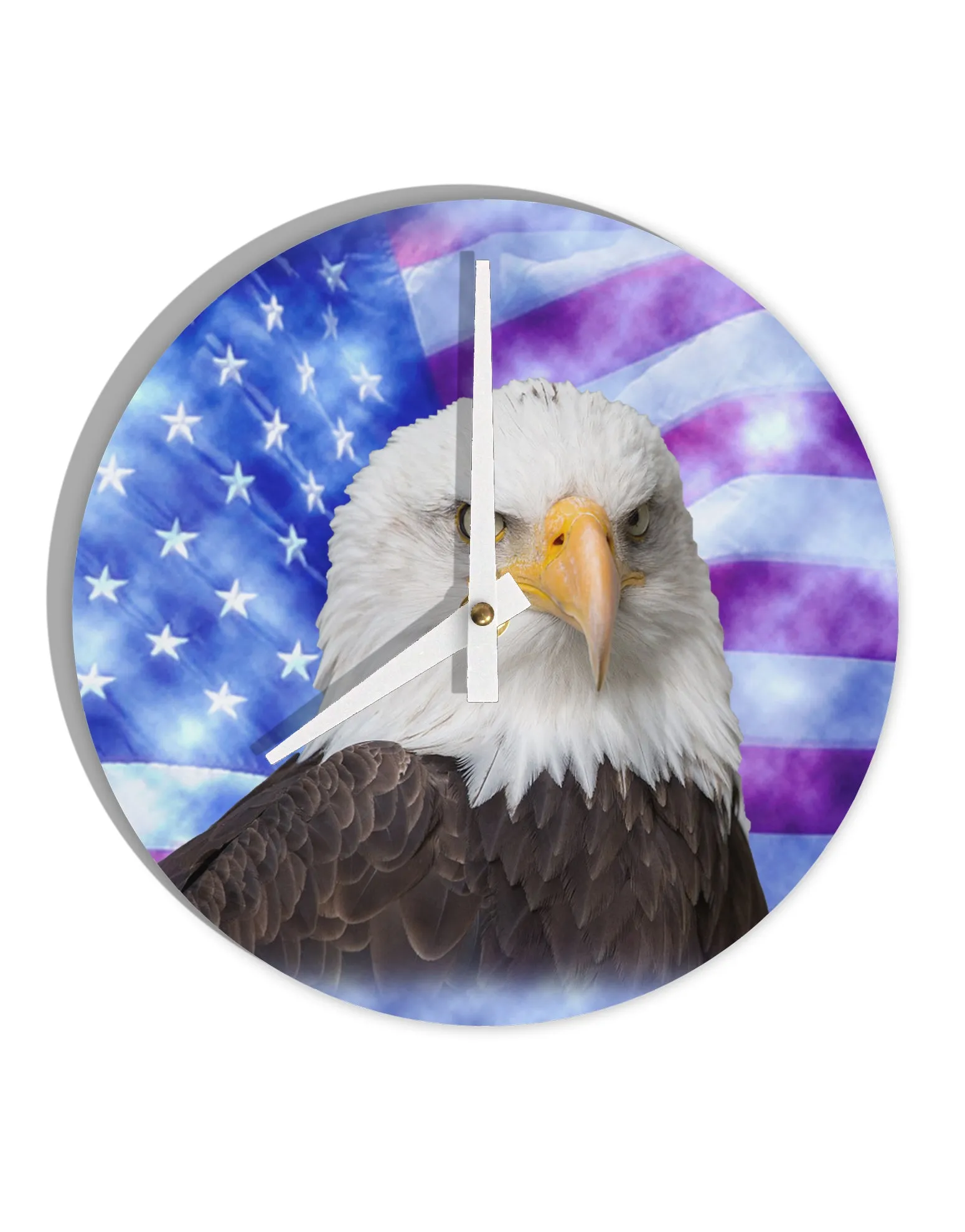 All American Eagle All Over 10 InchRound Wall Clock  All Over Print by TooLoud