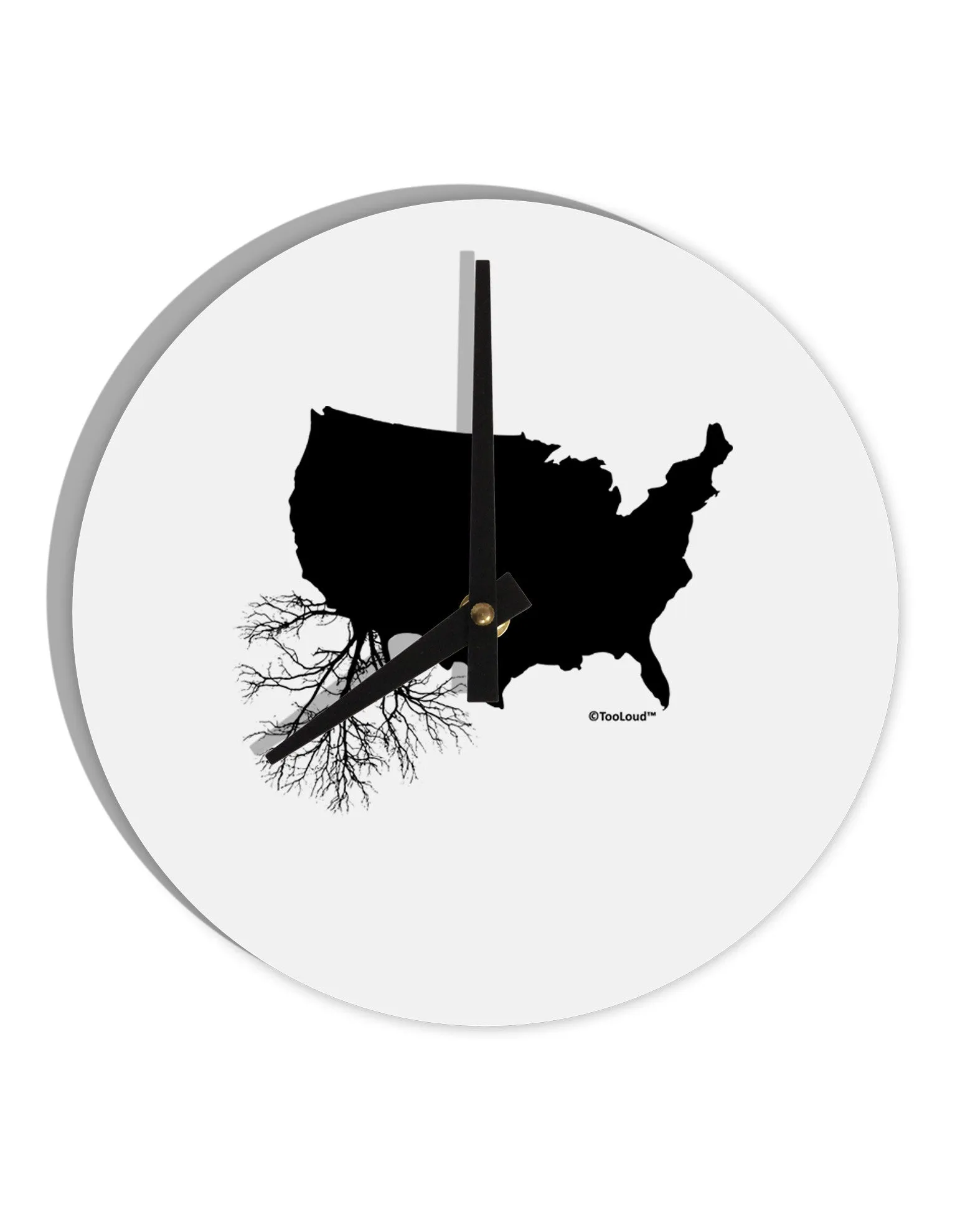American Roots Design 10 InchRound Wall Clock  by TooLoud
