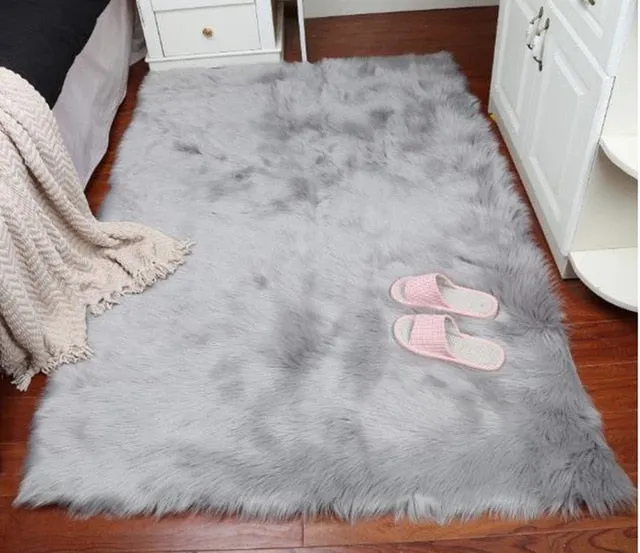 Antiskid  Pure White Silk Wool Luxury Rug