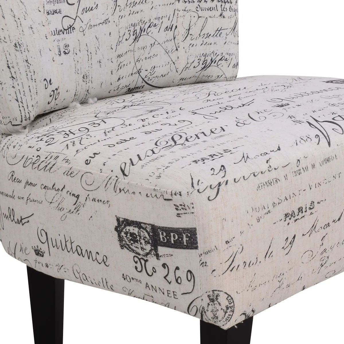 Armless Accent Chair Upholstered Seat Dining Chair Living Room Furniture