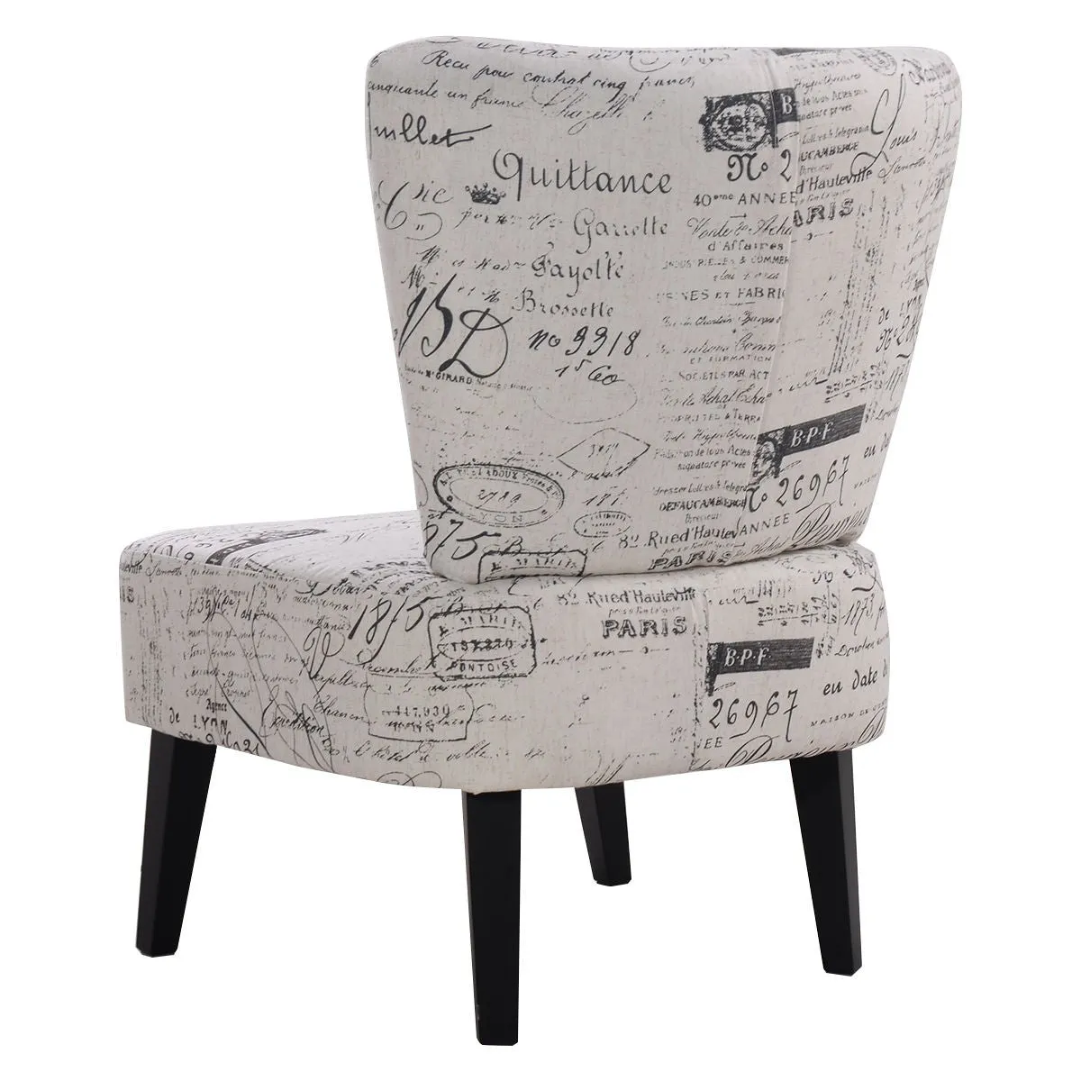 Armless Accent Chair Upholstered Seat Dining Chair Living Room Furniture