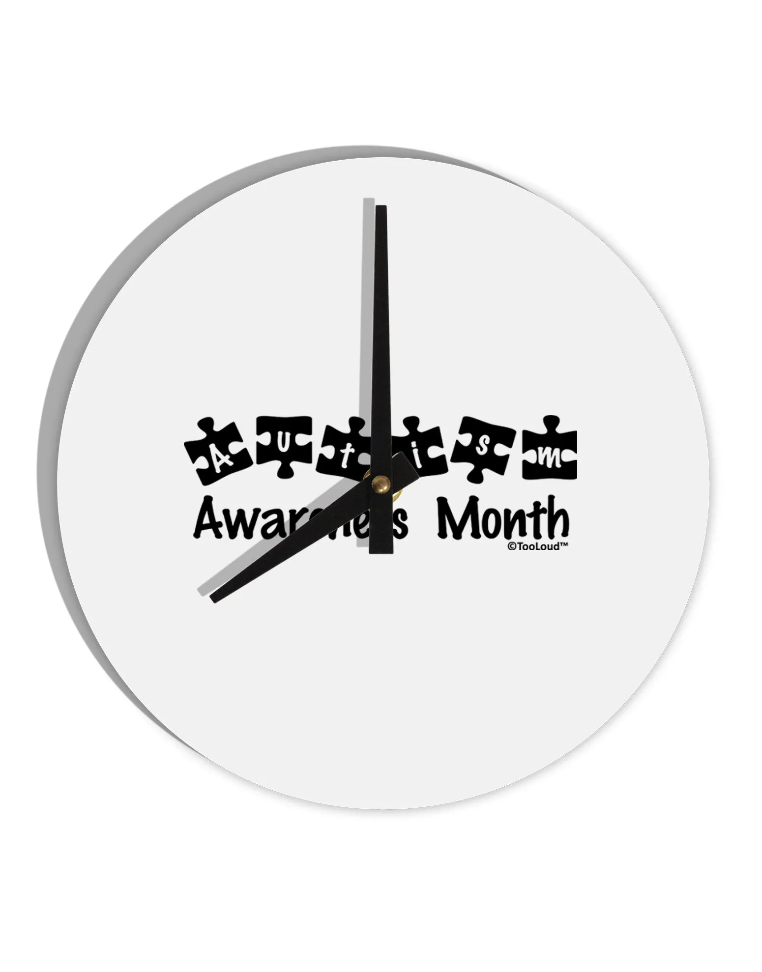 Autism Awareness Month - Puzzle Pieces 10 InchRound Wall Clock  by TooLoud