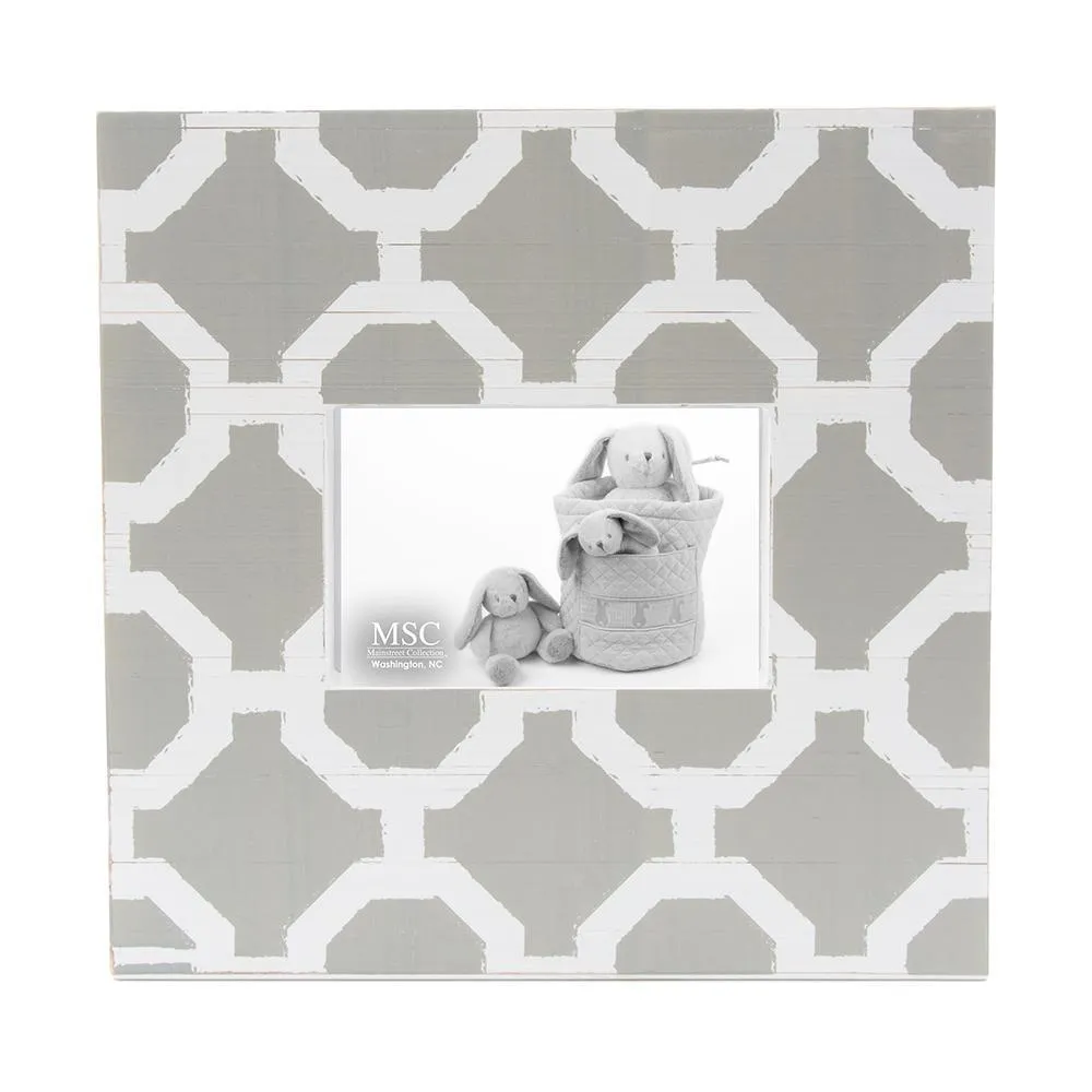 Baby Gray Trellis Picture Frame