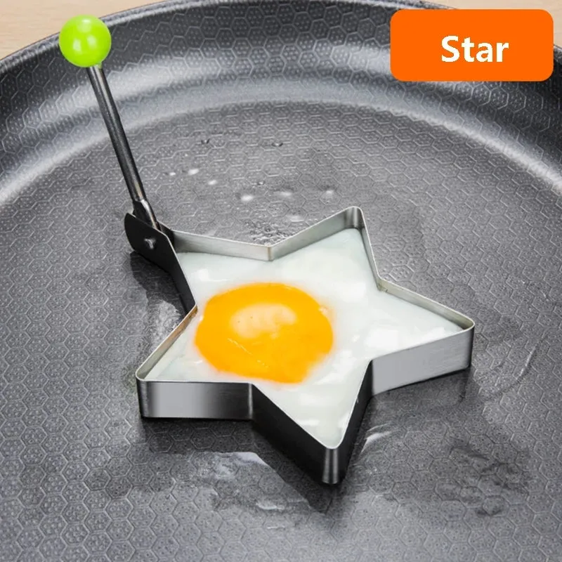 Baking utensils stainless steel omelet creative steamed poached egg love-shaped omelette mold flower lunch model