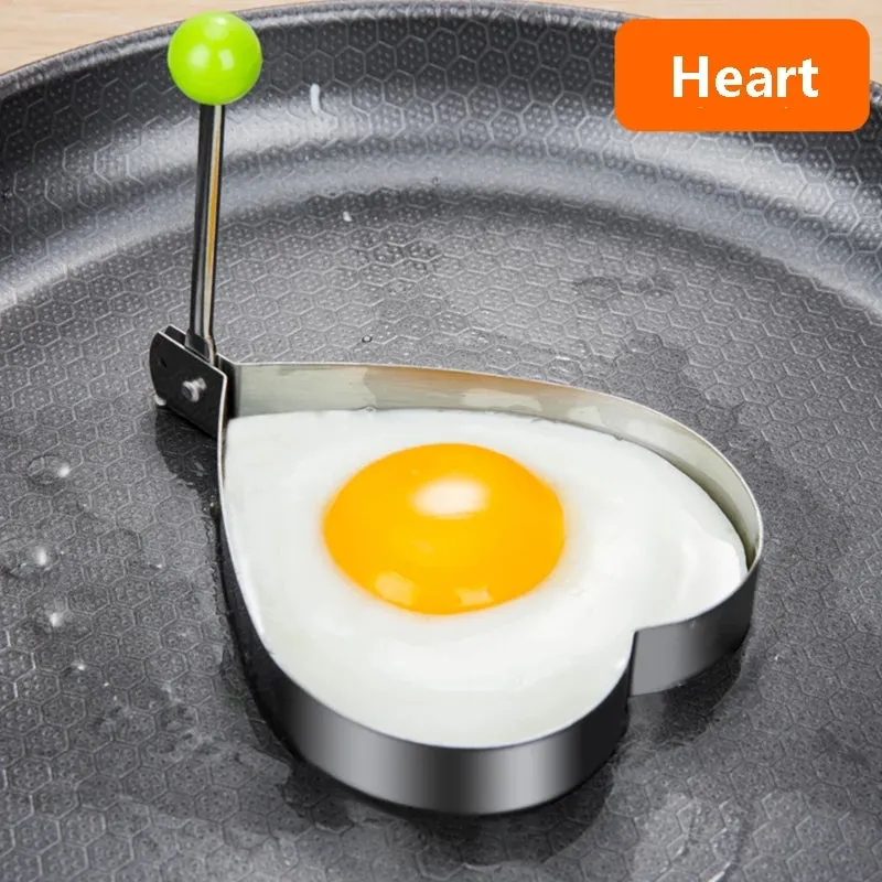 Baking utensils stainless steel omelet creative steamed poached egg love-shaped omelette mold flower lunch model
