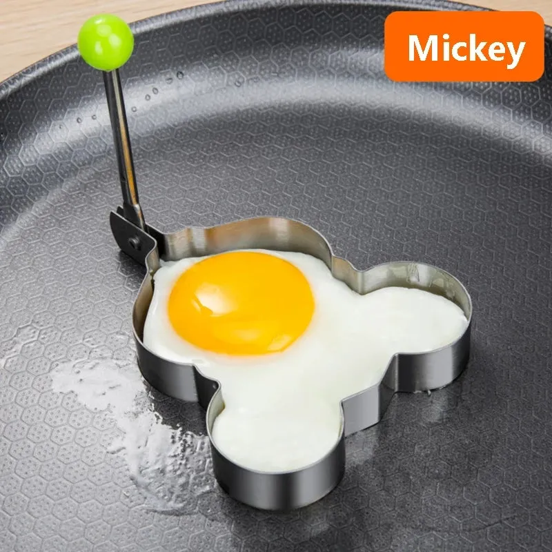 Baking utensils stainless steel omelet creative steamed poached egg love-shaped omelette mold flower lunch model