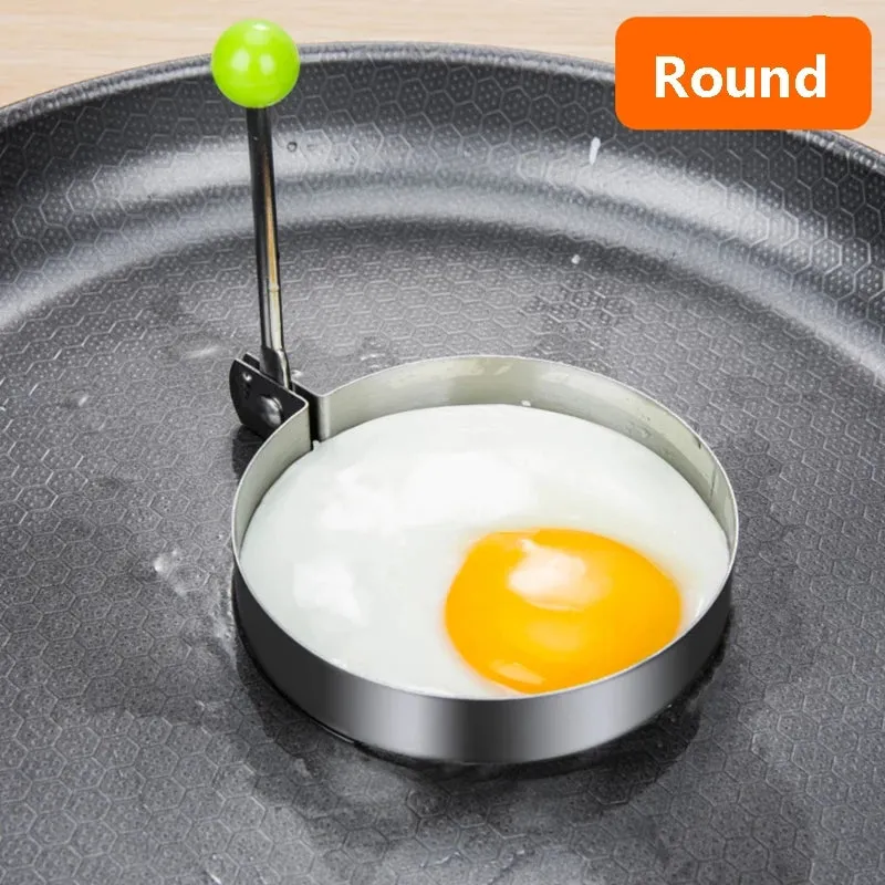 Baking utensils stainless steel omelet creative steamed poached egg love-shaped omelette mold flower lunch model