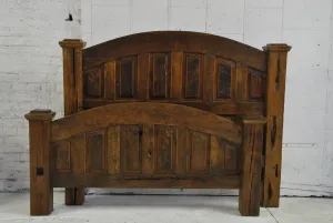 Barn Wood Bedframe -Rectangle Carved Panel  (QUEEN) BD-001