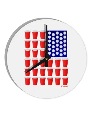 Beer Pong Flag 10 InchRound Wall Clock