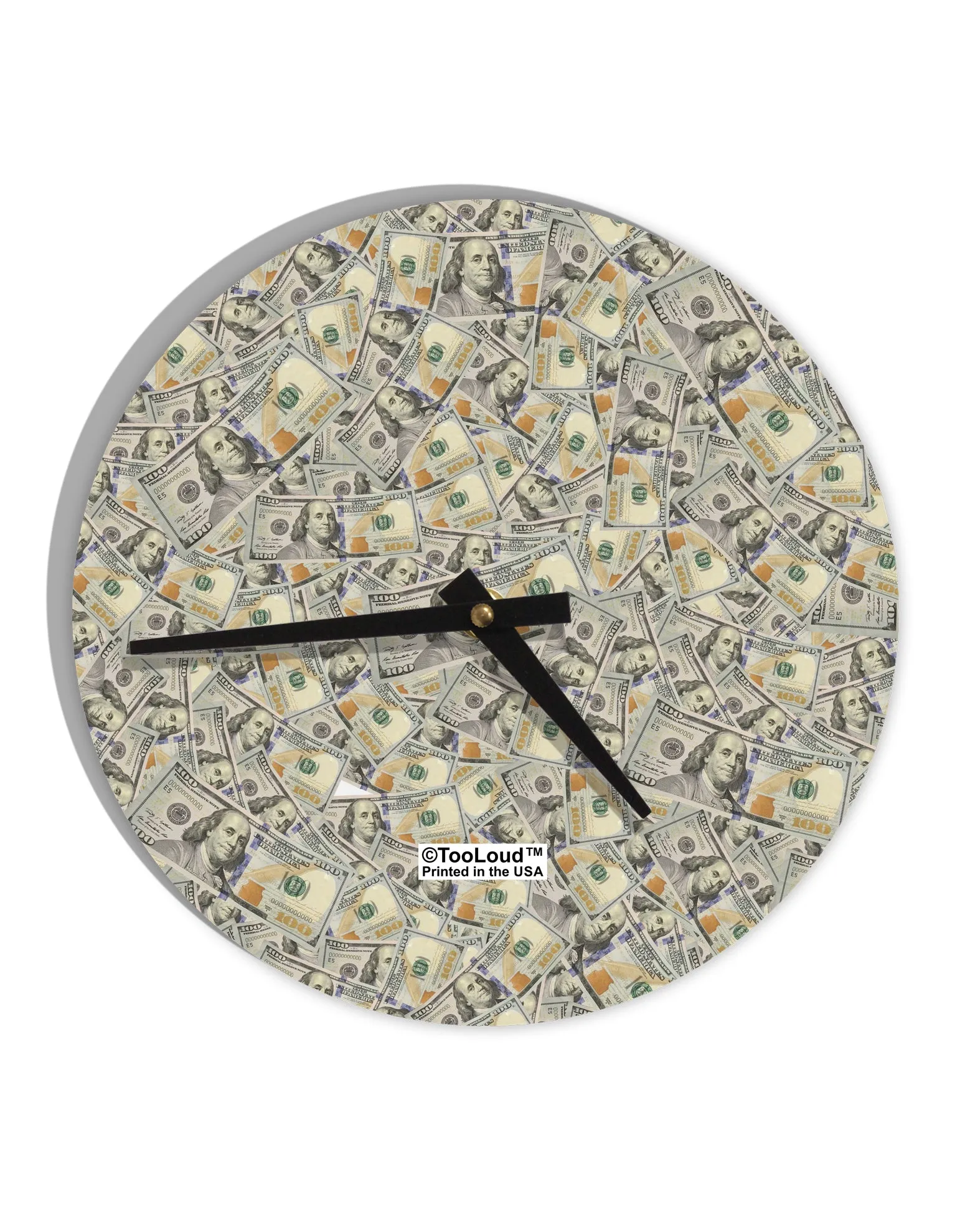 Benjamins 10 InchRound Wall Clock All Over Print by TooLoud