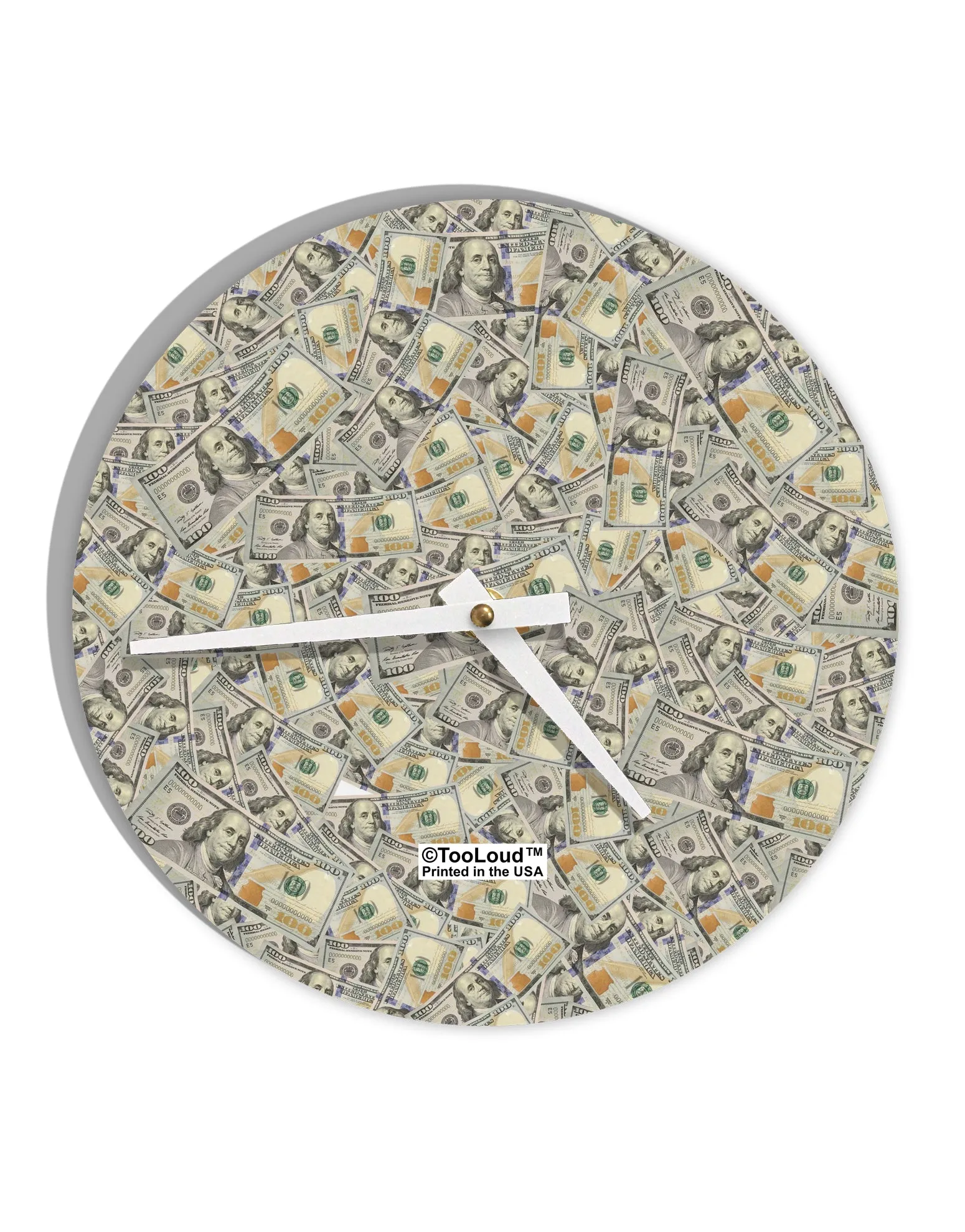 Benjamins 10 InchRound Wall Clock All Over Print by TooLoud