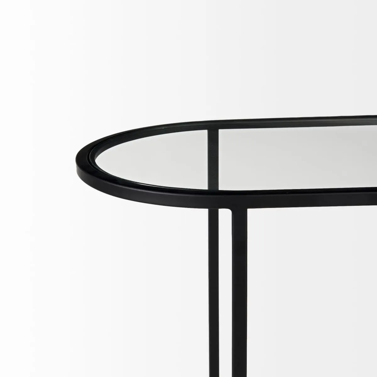 Celine Accent Table Glass | Black Metal