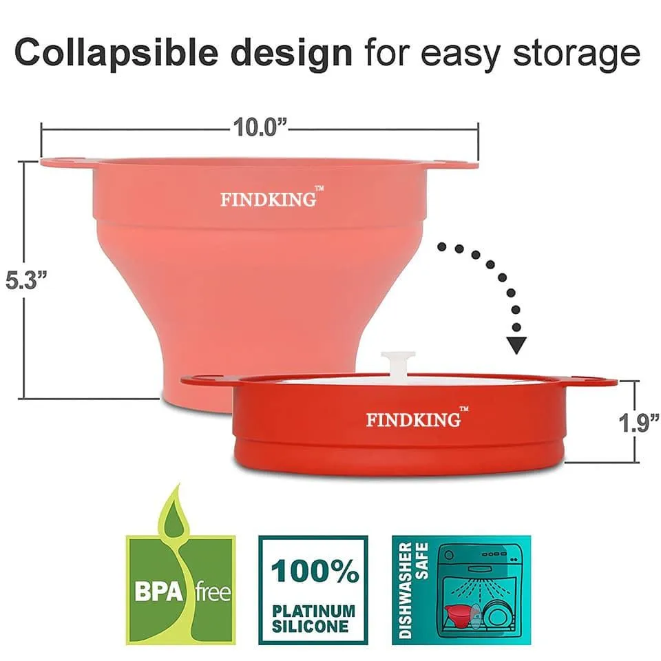 Collapsible Silicone Microwave Bowl for Popcorn