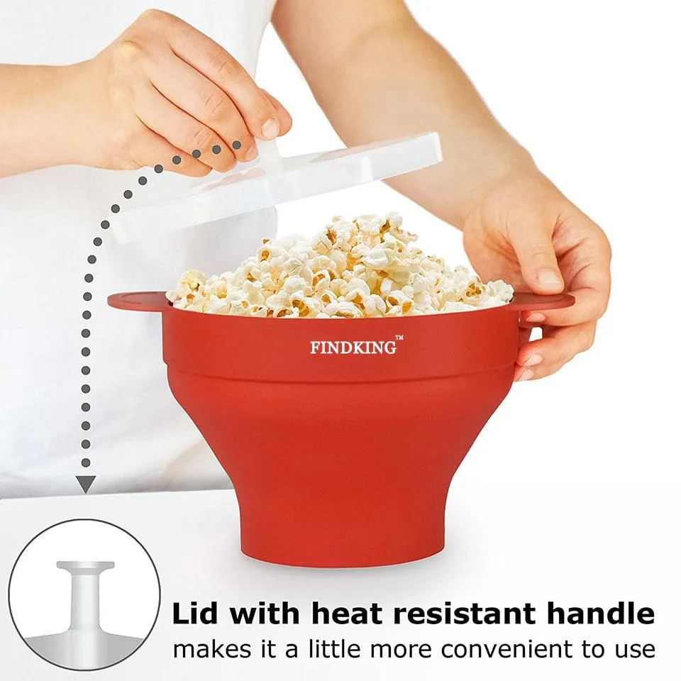Collapsible Silicone Microwave Bowl for Popcorn