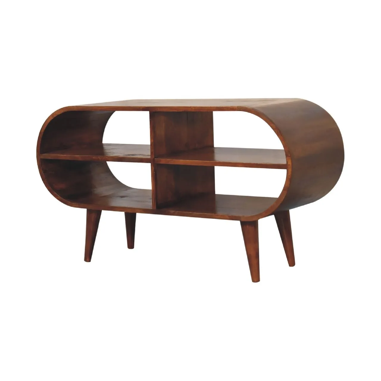 Couch.com Moda Media Unit Chestnut, Modern Style, Wood Construction, Dark Brown Finish by Couch.com