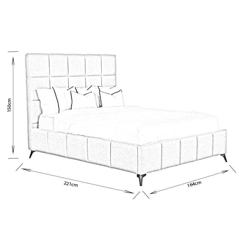 Cube King Size Bedframe - Grey