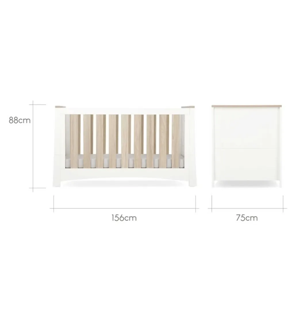 CuddleCo Ada 3 Piece Nursery Furniture Set - White/Ash