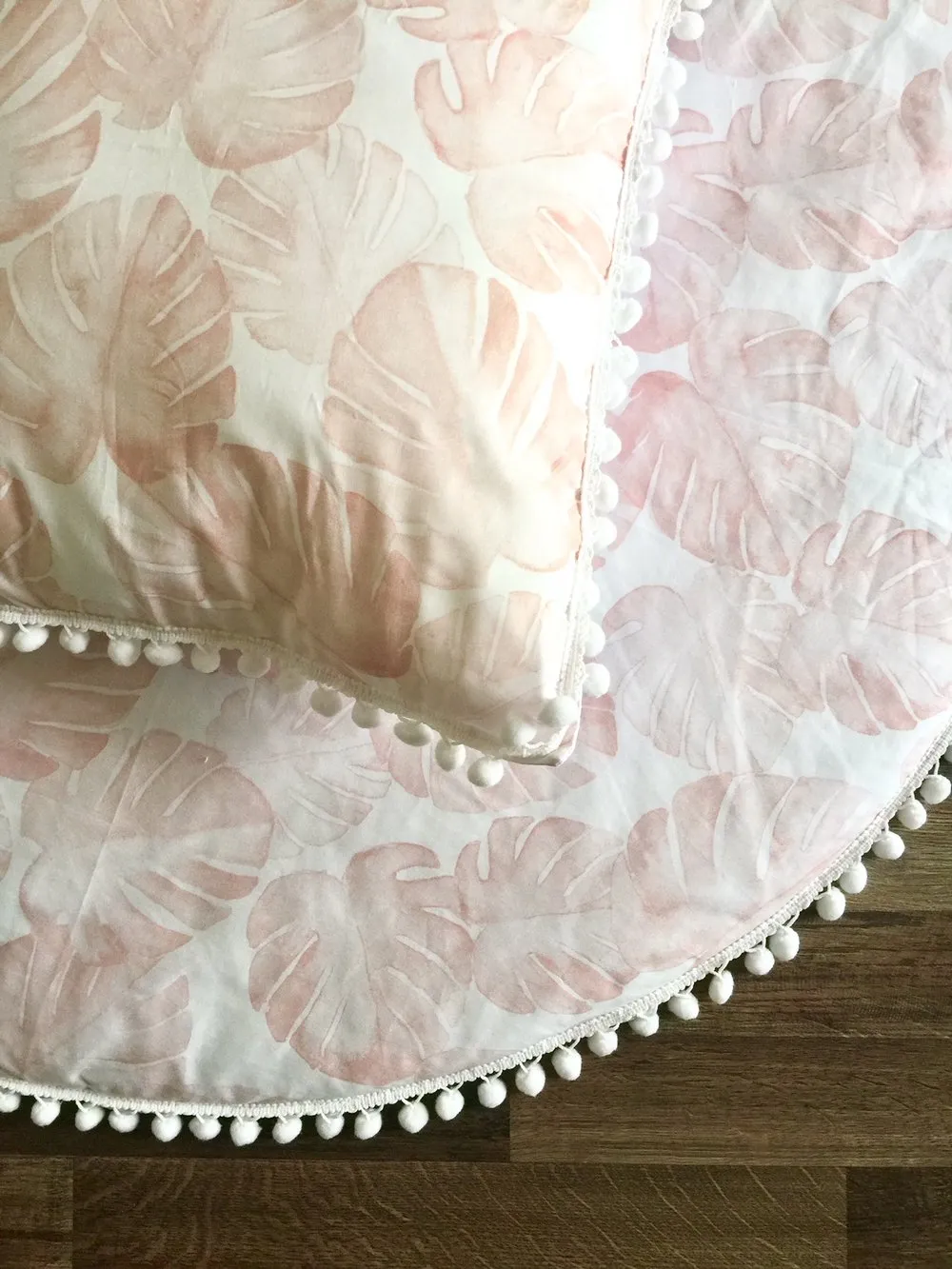 Cushion Cover - Dusty Pink Monstera