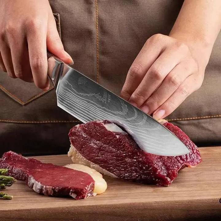 Damascus Stainless Steel -مجموعة سكاكين