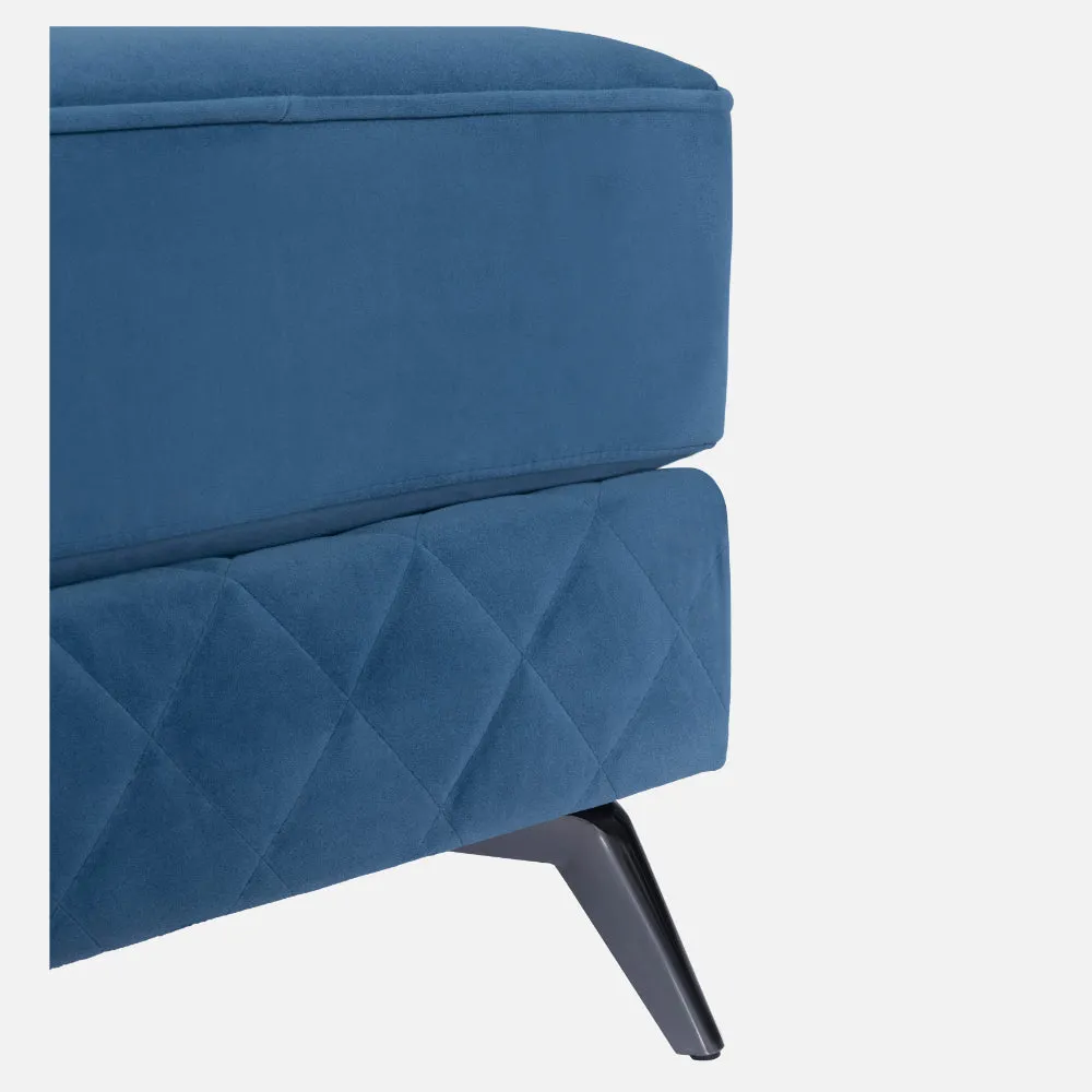 Eden Sapphire Blue Fabric Ottoman