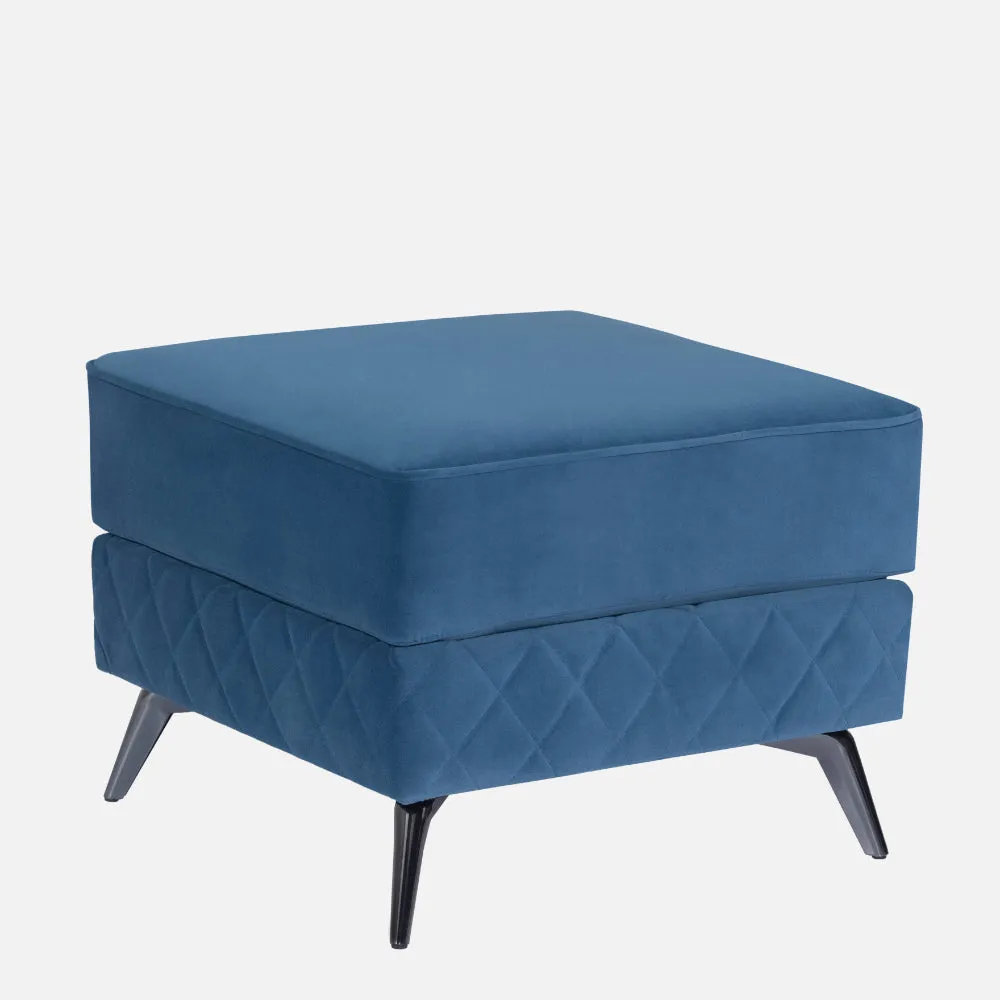 Eden Sapphire Blue Fabric Ottoman