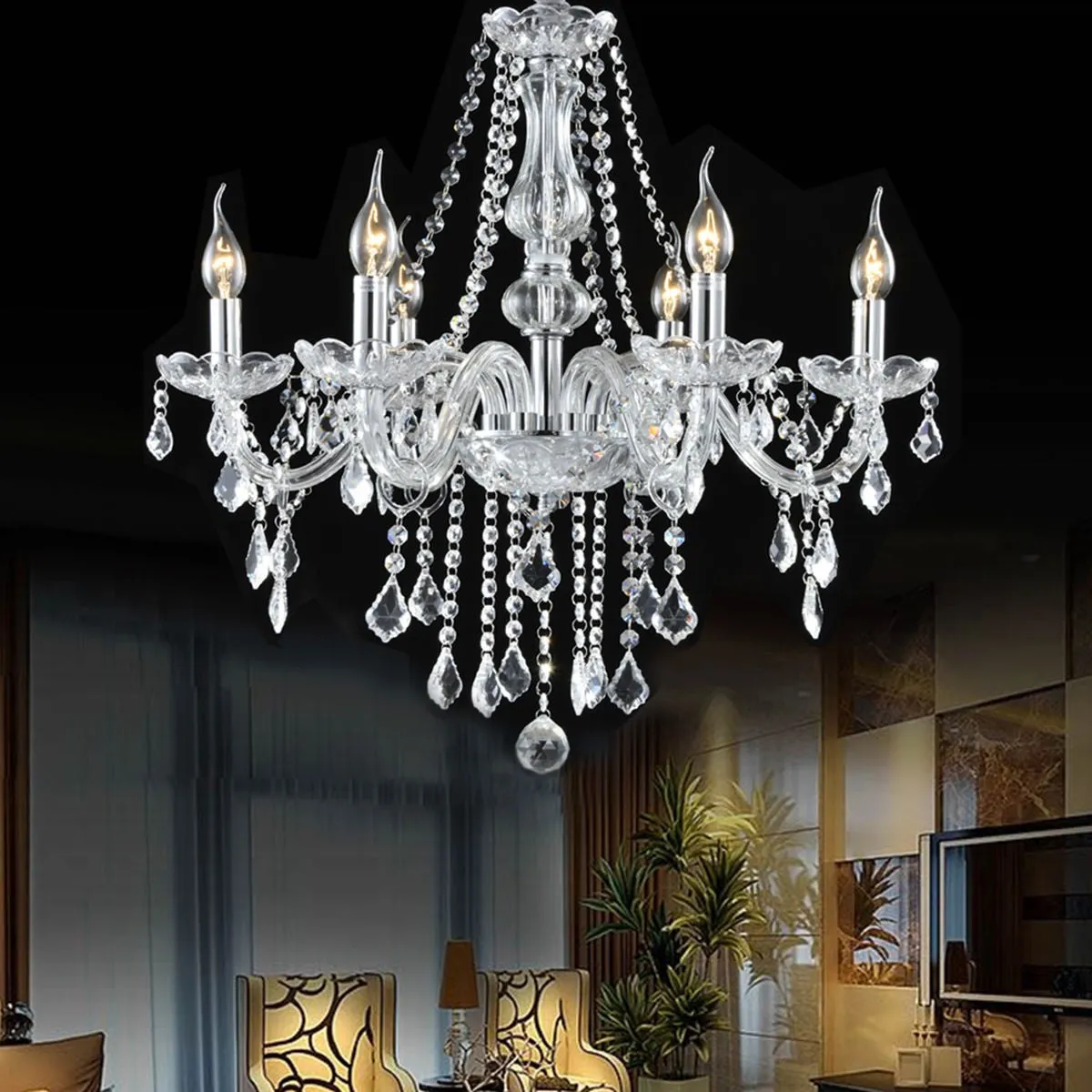 Elegant Crystal Chandelier Ceiling Light