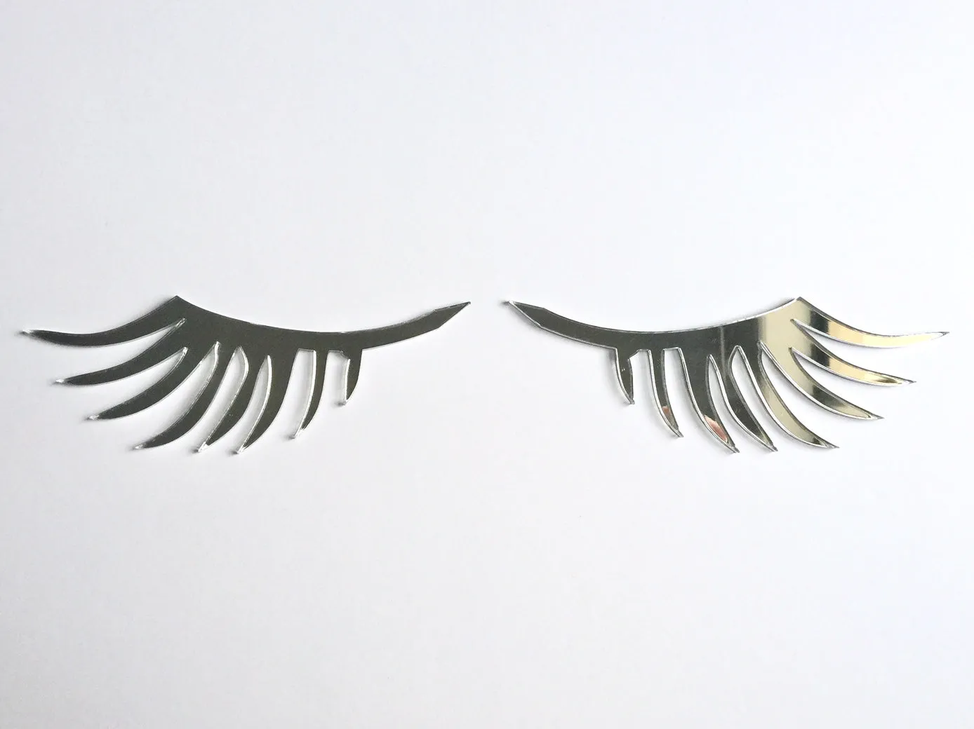 Eyelash Wall Decals - Mirrored Silver