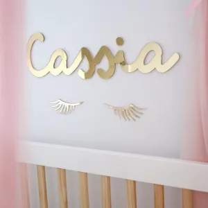 Eyelash Wall Decals - Mirrored Silver