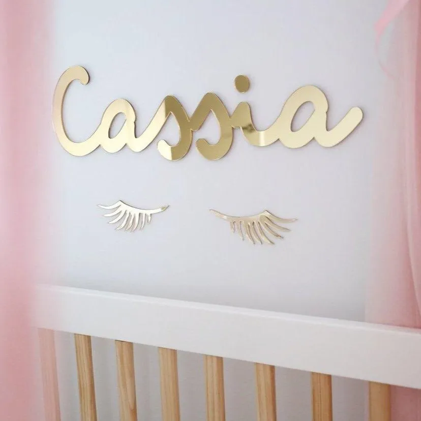 Eyelash Wall Decals - Mirrored Silver