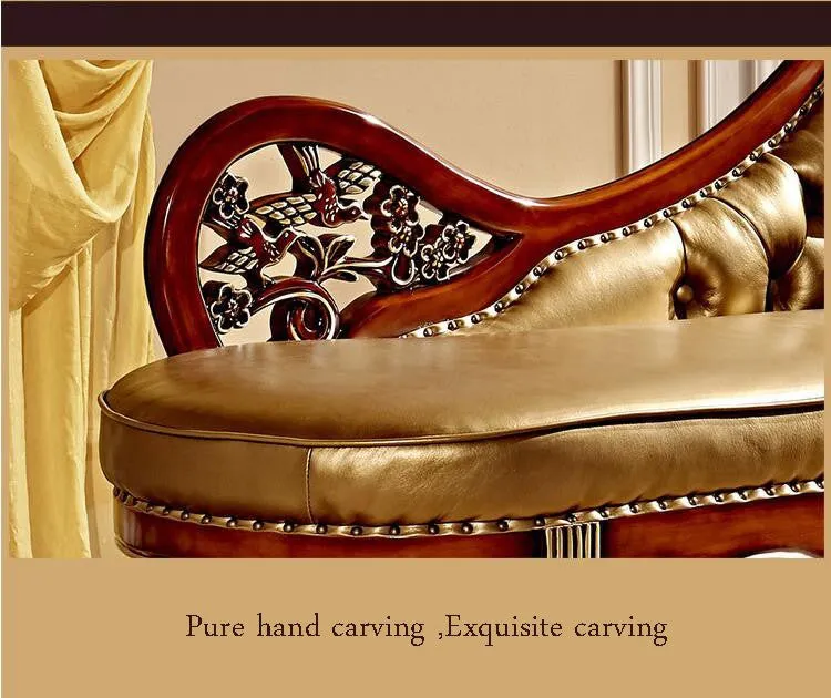 French Design Leather  Sofa  Chaise