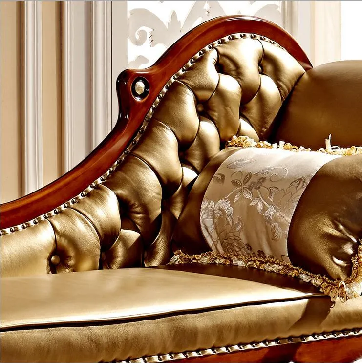 French Design Leather  Sofa  Chaise