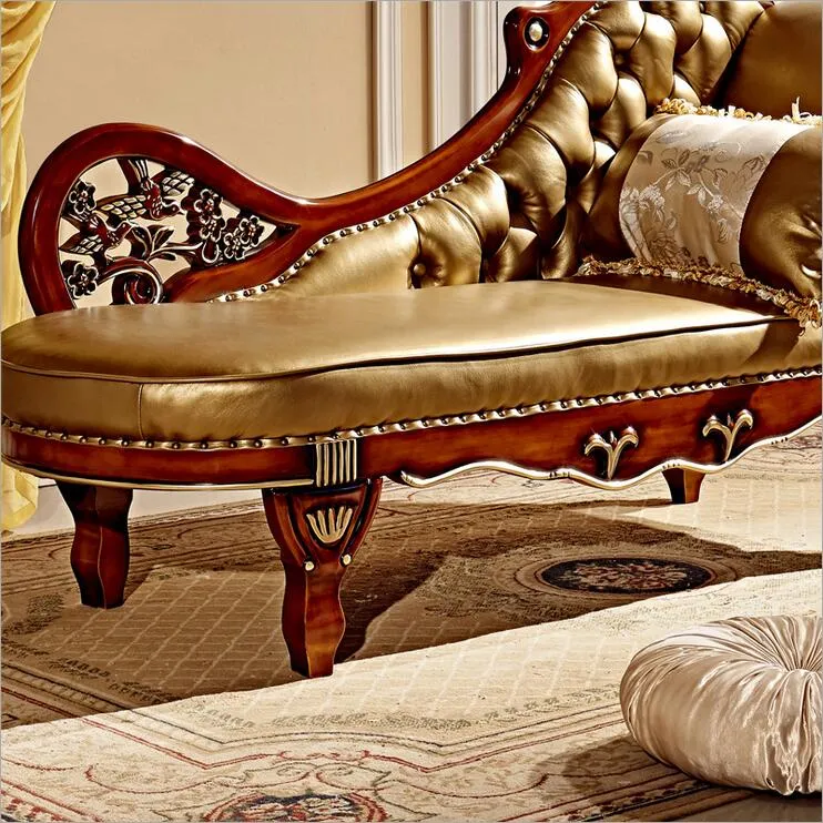 French Design Leather  Sofa  Chaise