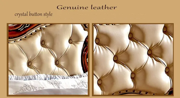 French Modern Luxurious Carved Solid Wood   1.8 m Bed
