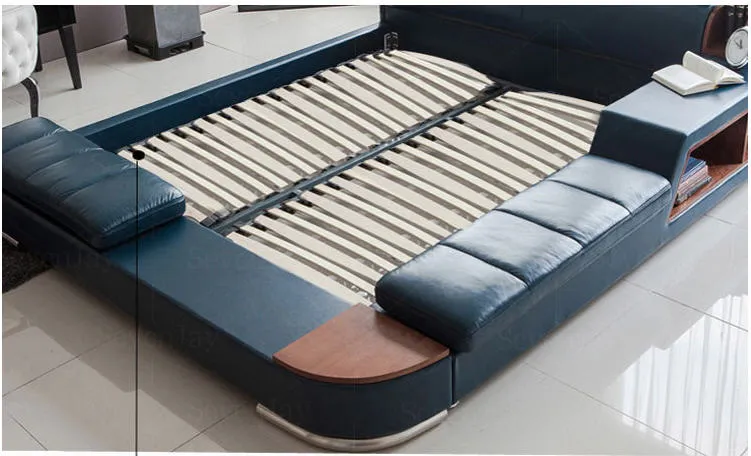 Genuine Leather  Modern Soft Beds Home Bedroom Furniture
