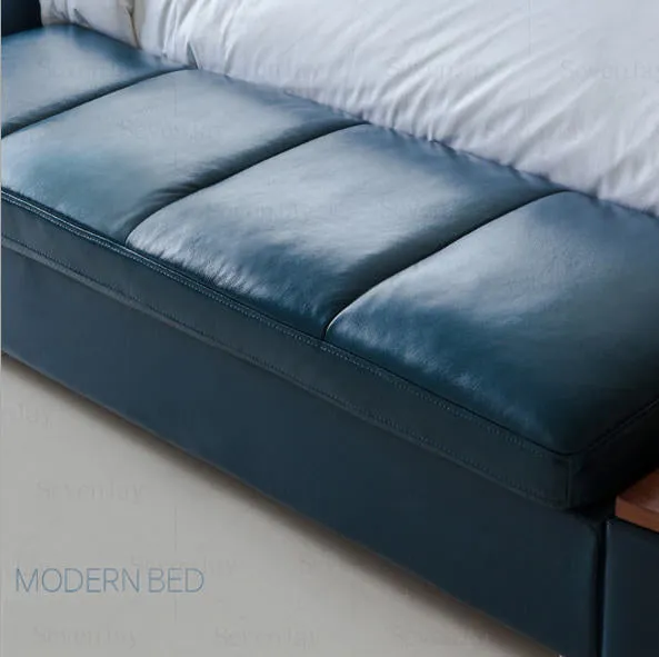 Genuine Leather  Modern Soft Beds Home Bedroom Furniture