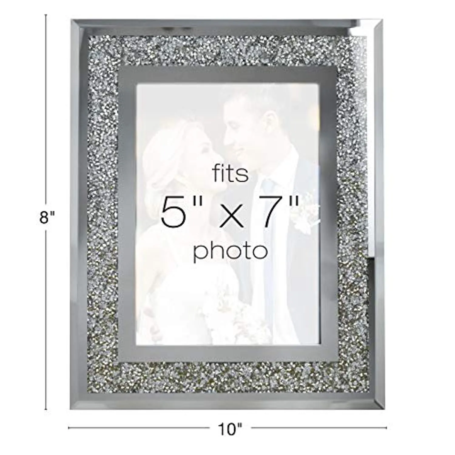 Glass Mirror with Sparkling Crystal Boarder